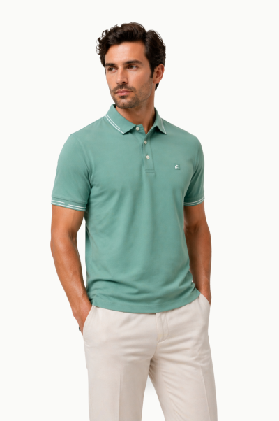 Polo camisero hombre menta Dos Galgos