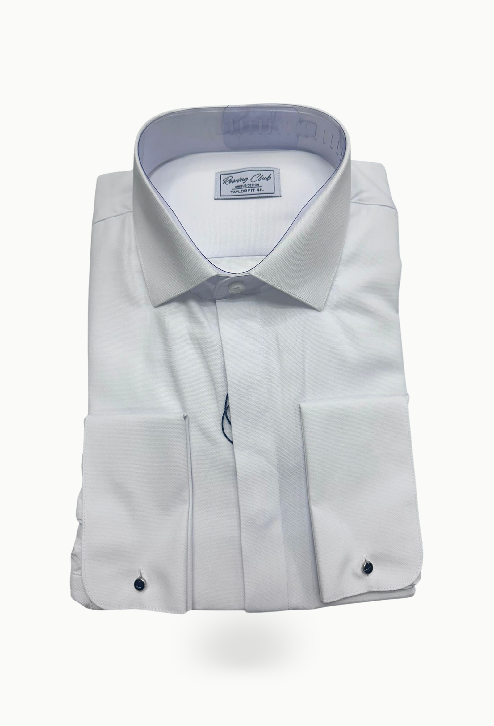 Camisa ceremonia blanca Rowing tapeta oculta doble puño - Imagen 5