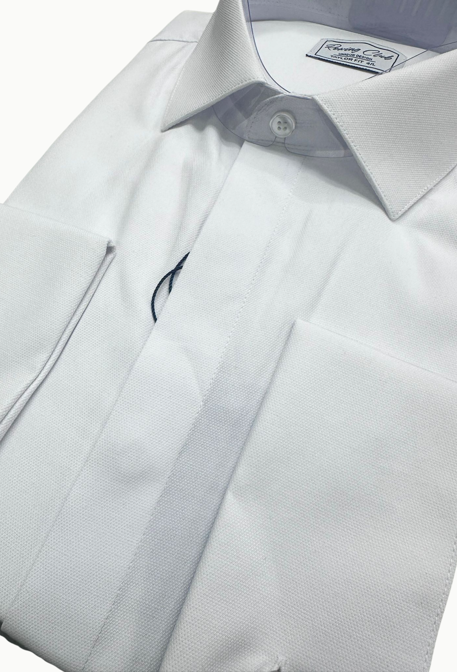 Camisa ceremonia blanca Rowing tapeta oculta doble puño - Imagen 4
