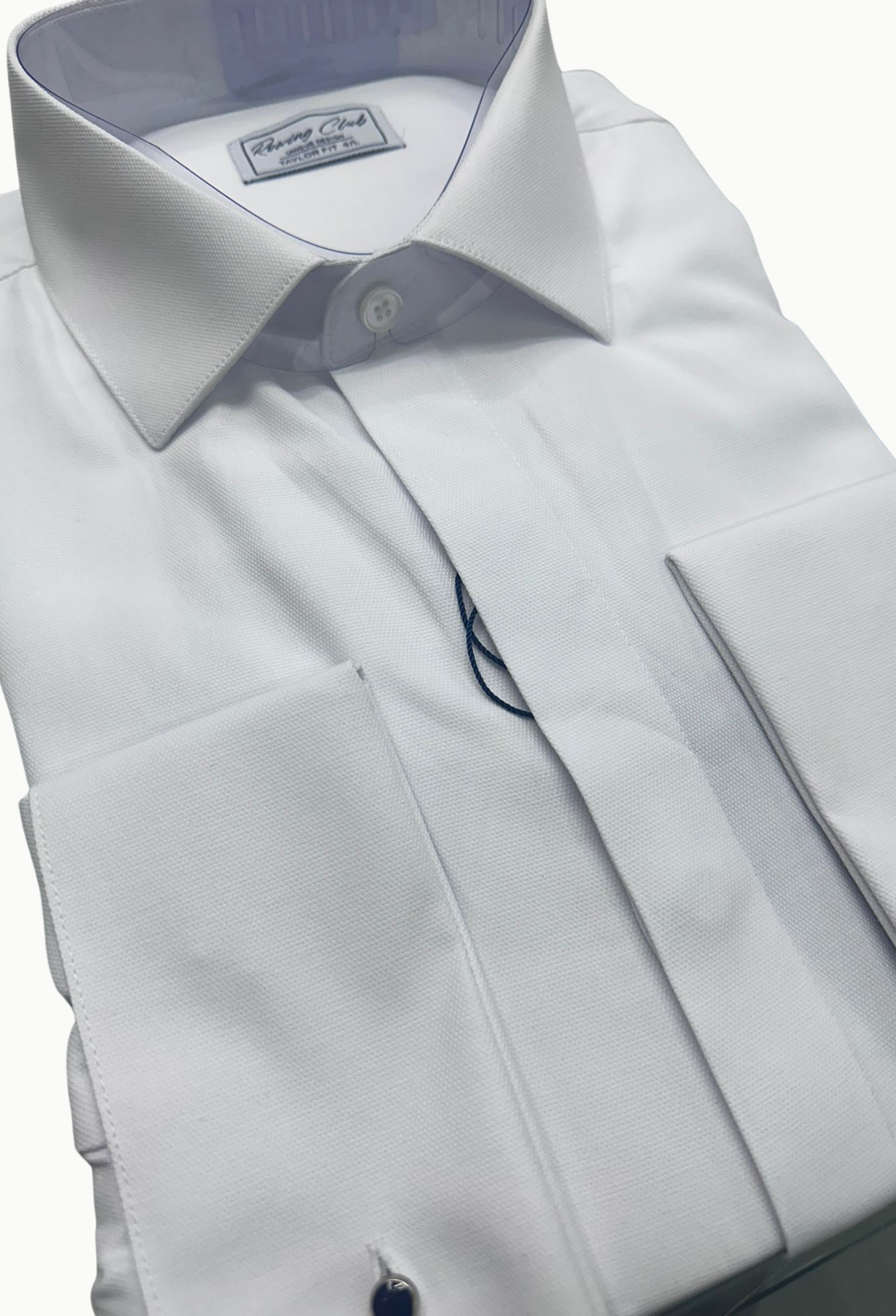 Camisa ceremonia blanca Rowing tapeta oculta doble puño - Imagen 3