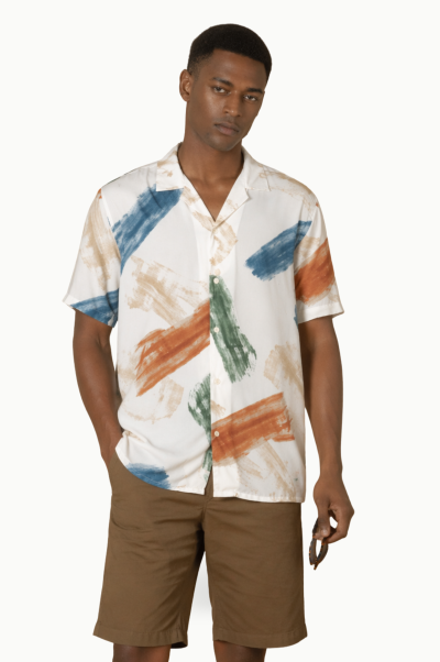 Camisa Dos Galgos 100% Viscosa Estampada Hombre