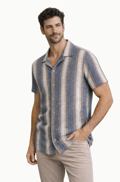 Camisa Urban Button Hombre Rayas Algodón Reciclado