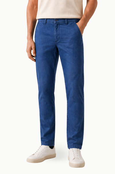 Pantalón vaquero chino azul con Tencel™ verano