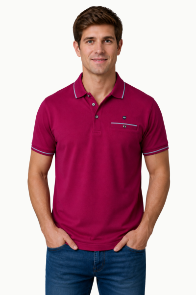 Polo magenta Rever Hombre  Super Fresco
