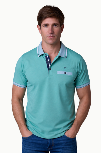 Polo verde empolvado Rever Hombre  Super Fresco