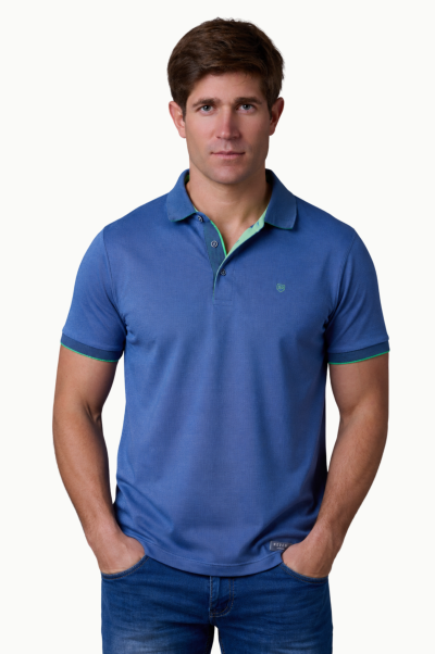 Polo azul Rever Hombre  Super Fresco