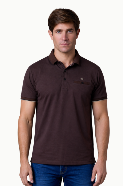 Polo marrón chocolate Rever Hombre Super Fresco