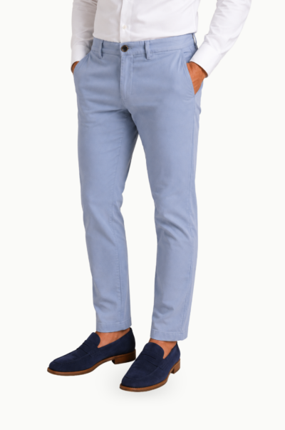 Pantalón chino recto gris azulado La Vespita