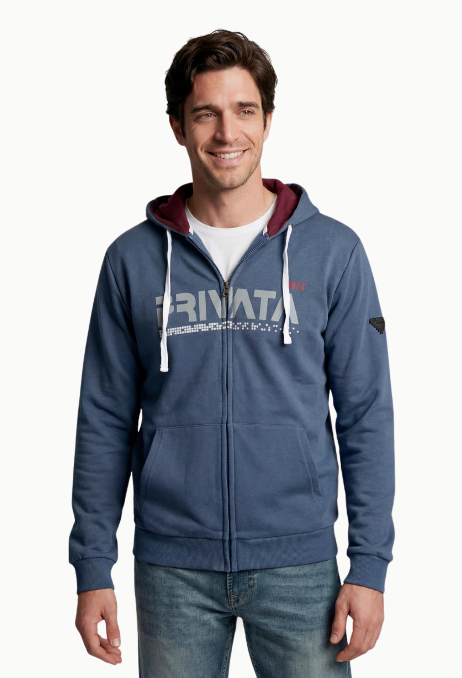 Sudadera Abierta Privata con Capucha Azul