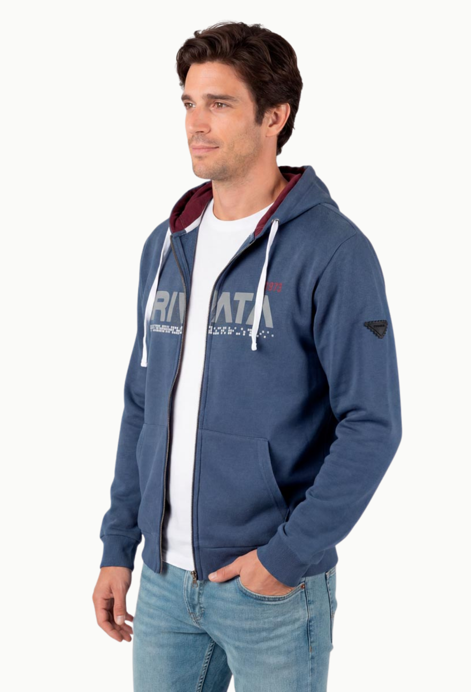 Sudadera Abierta Privata con Capucha Azul - Imagen 2