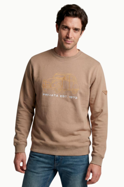 Sudadera cuello redondo Privata camel