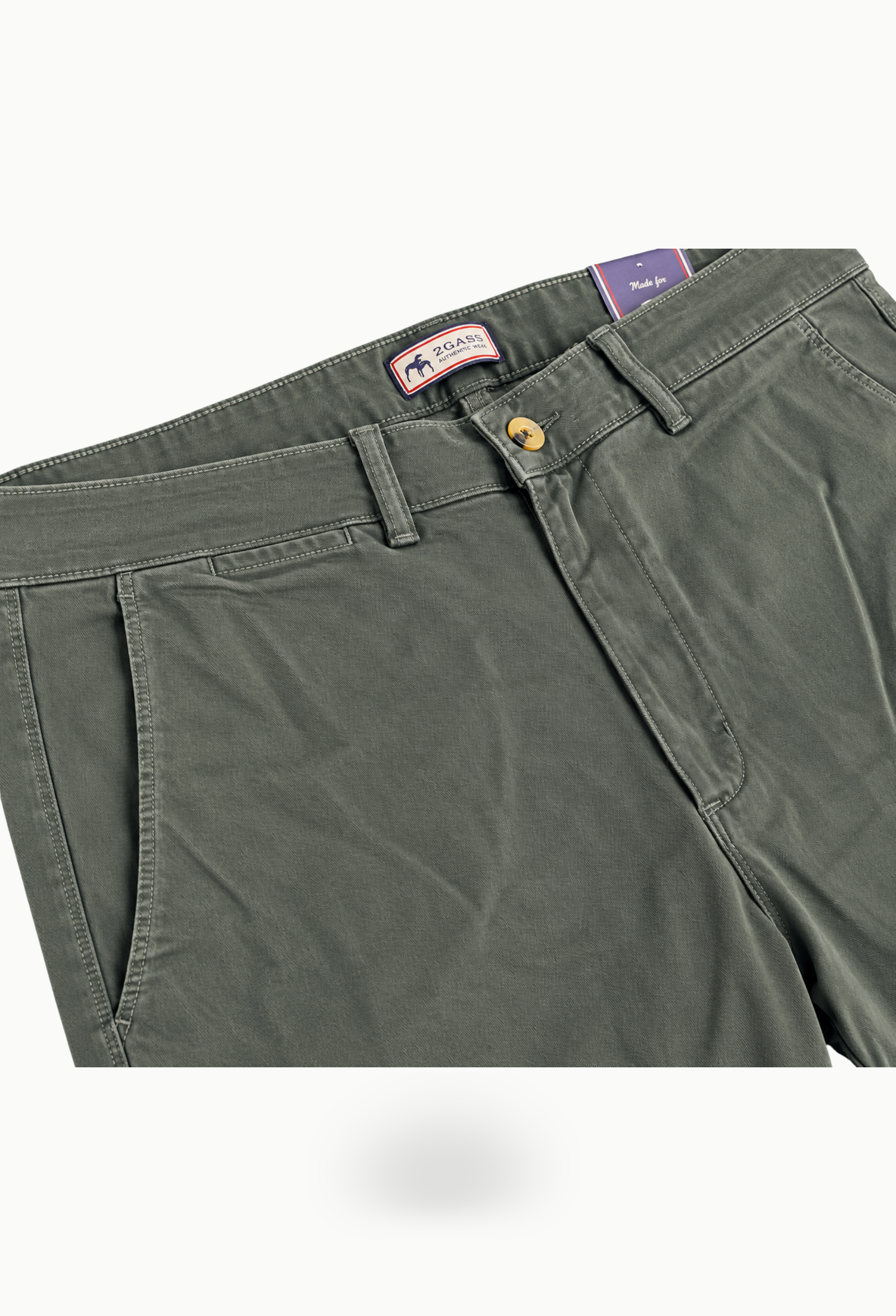 Pantalón chino Dos Galgos algodón elástico verde oscuro - Imagen 5