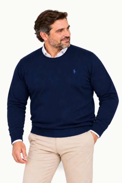 Jersey Arroyo Cuello redondo Lana Merino Tallas Grandes azul
