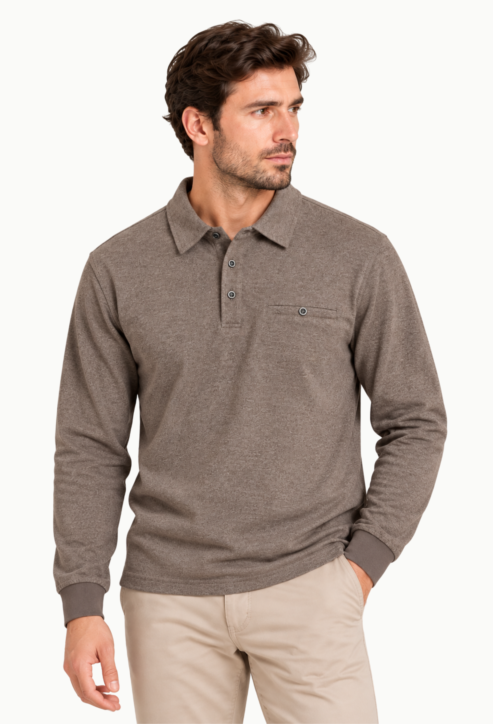 Polo Manga Larga Hombre Rowing Club moka