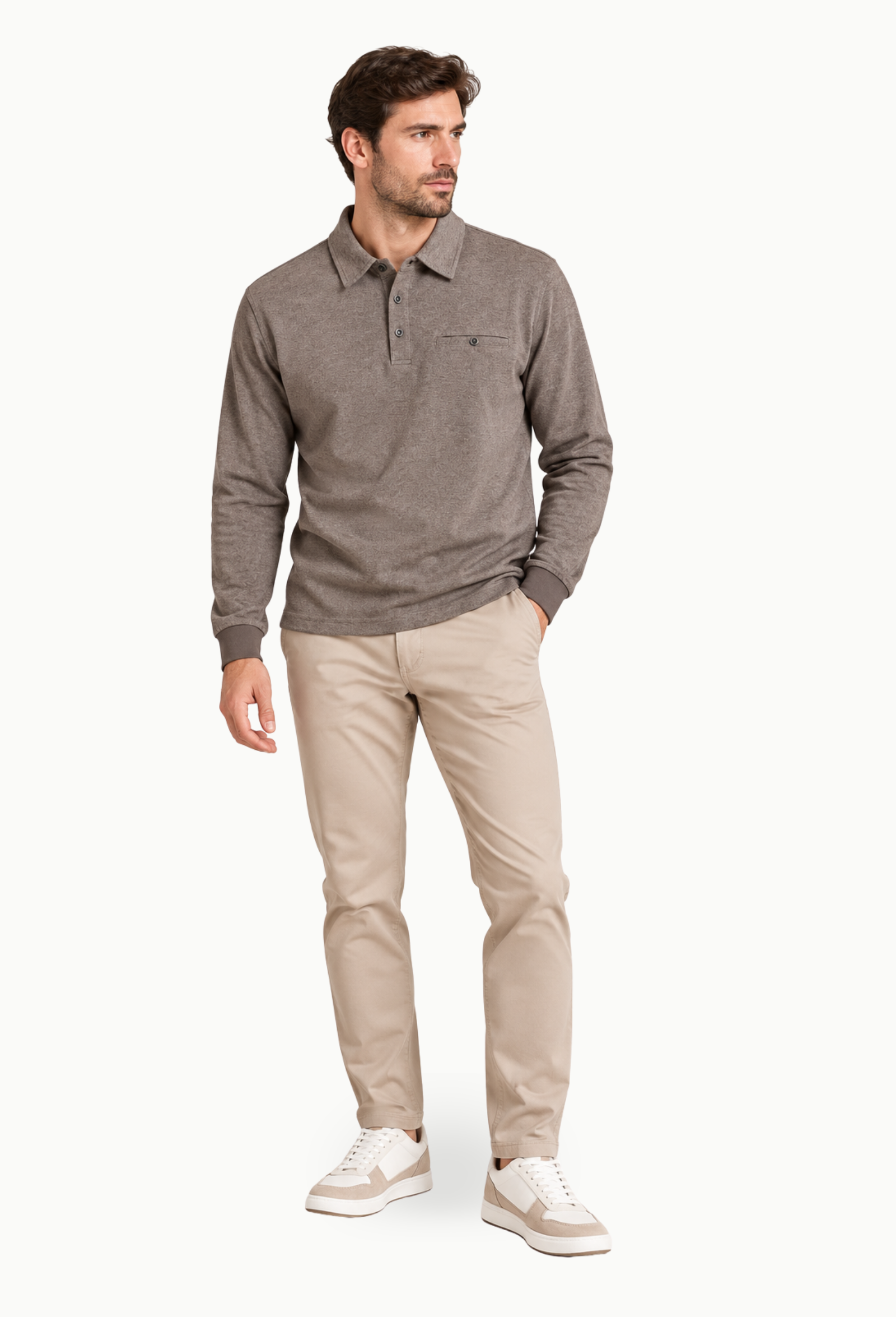 Polo Manga Larga Hombre Rowing Club moka - Imagen 2