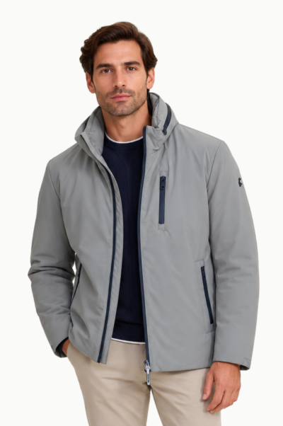 Parka Técnica Dos Galgos Gris con Relleno Premium y Cremalleras Termoselladas