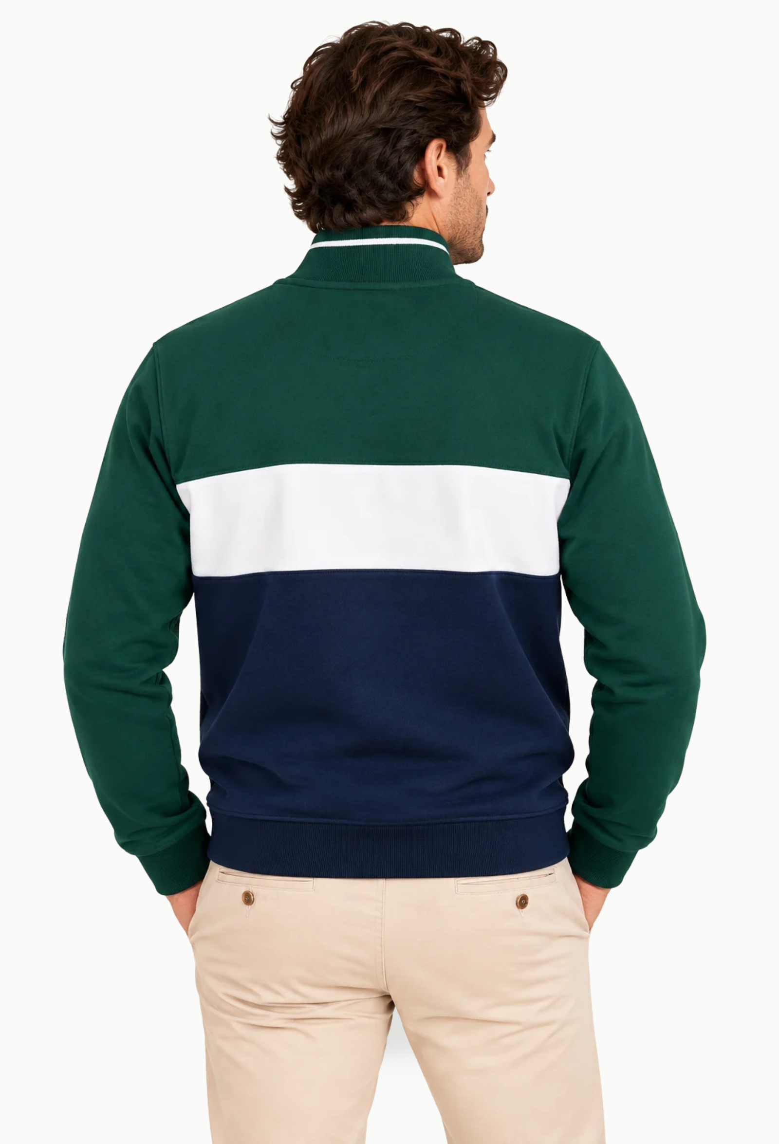 Sudadera Hombre Williot Tricolor con Media Cremallera - Imagen 2