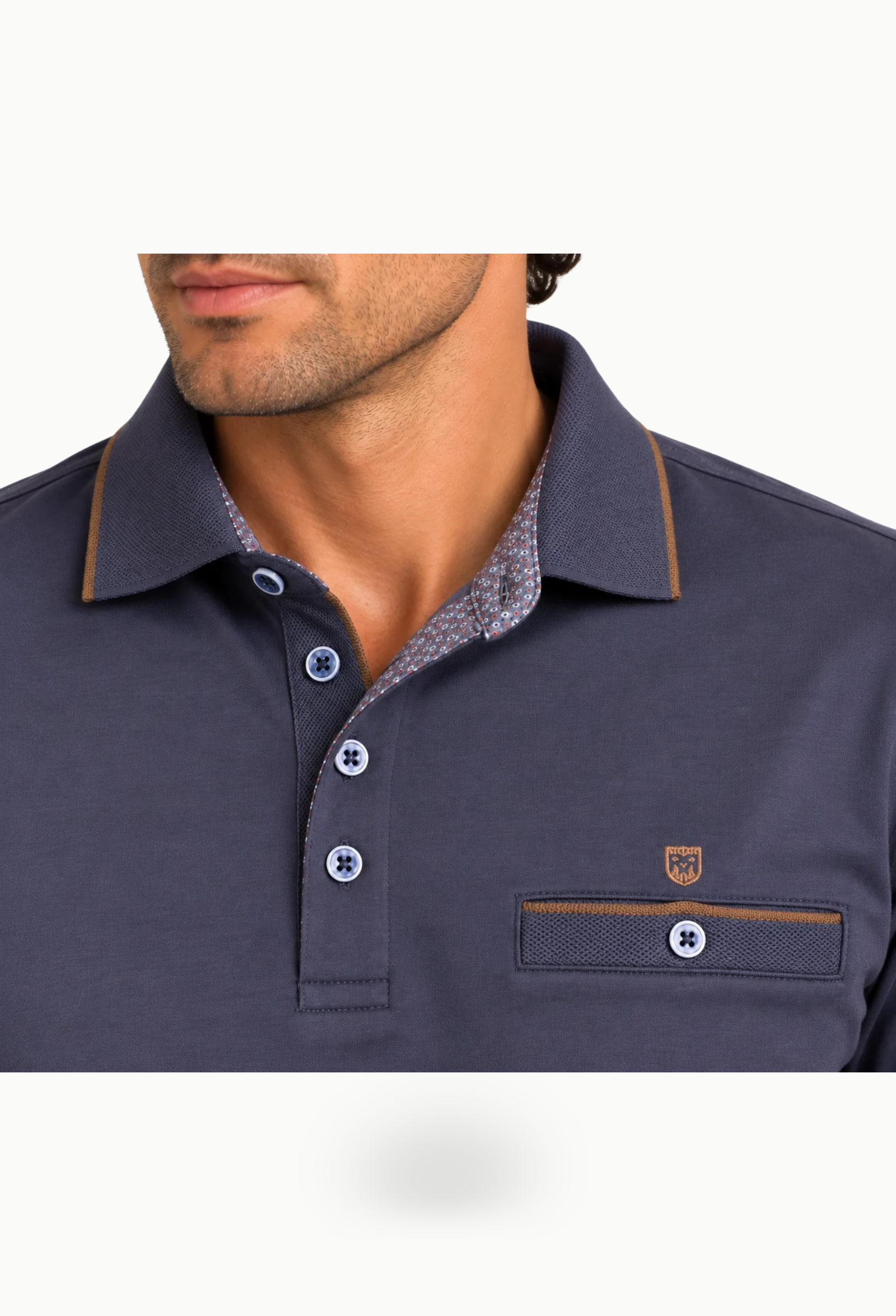 Polo Rever Manga Larga azul marino de Invierno - Imagen 3