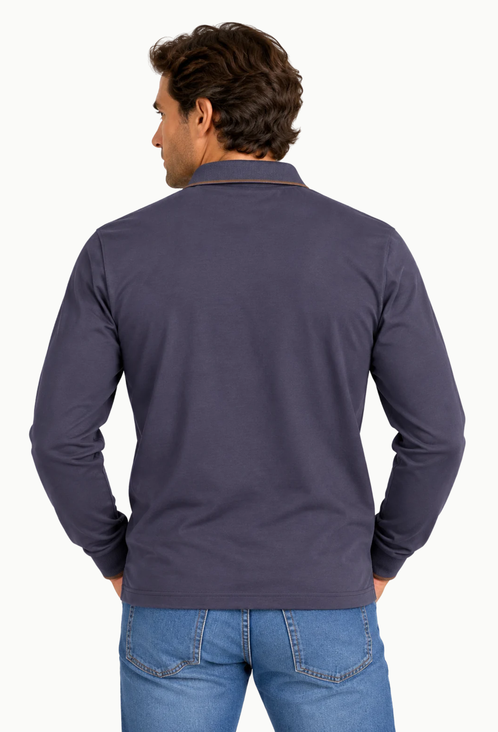 Polo Rever Manga Larga azul marino de Invierno - Imagen 2