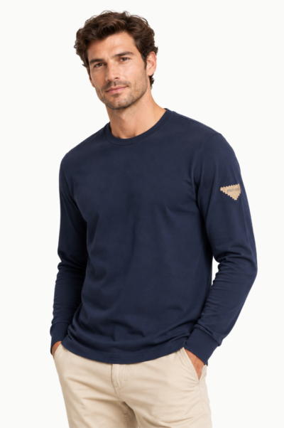 Camiseta básica Manga larga Privata Azul Marino Hombre