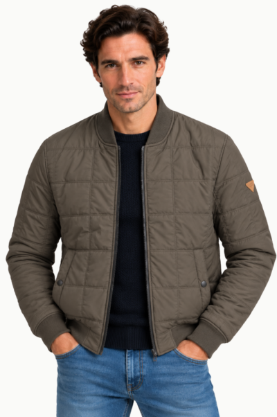 Chaqueta Acolchada Ligera Privata Hombre marrón