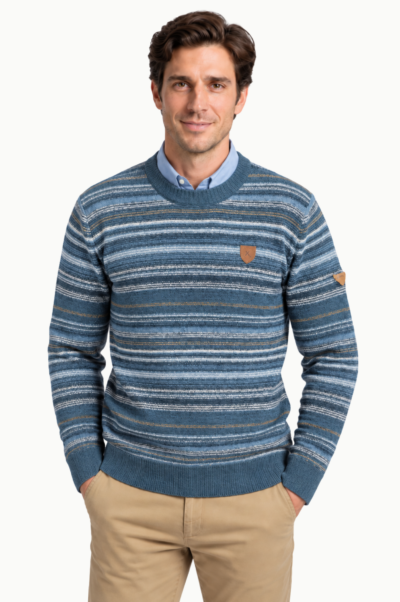 Jersey Privata redondo listado en tonos azules