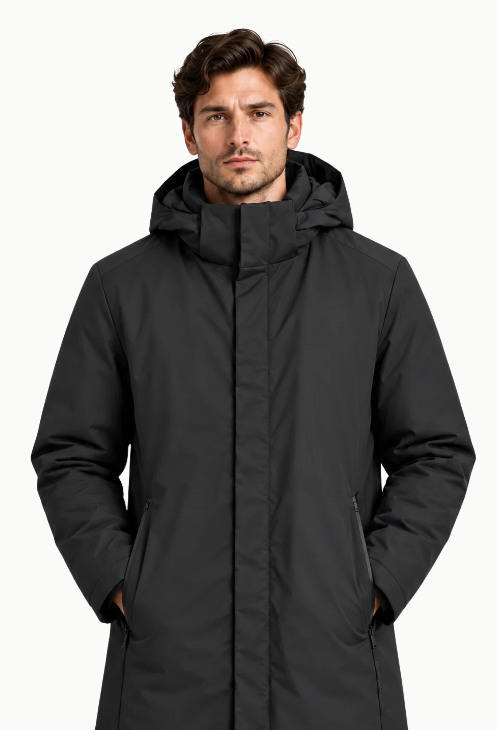 Parka Larga Negra Hombre Dos Galgos Premium - Imagen 5