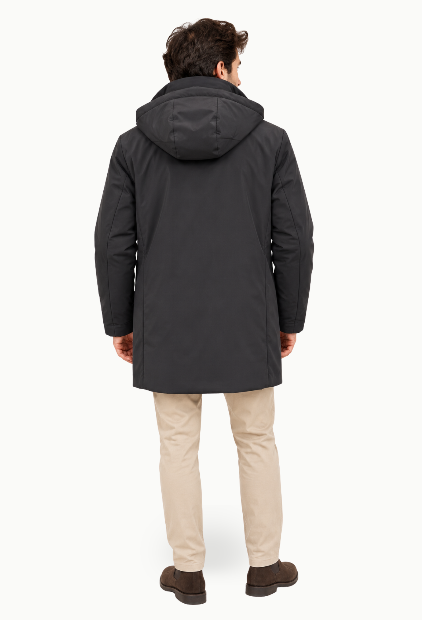 Parka Larga Negra Hombre Dos Galgos Premium - Imagen 3