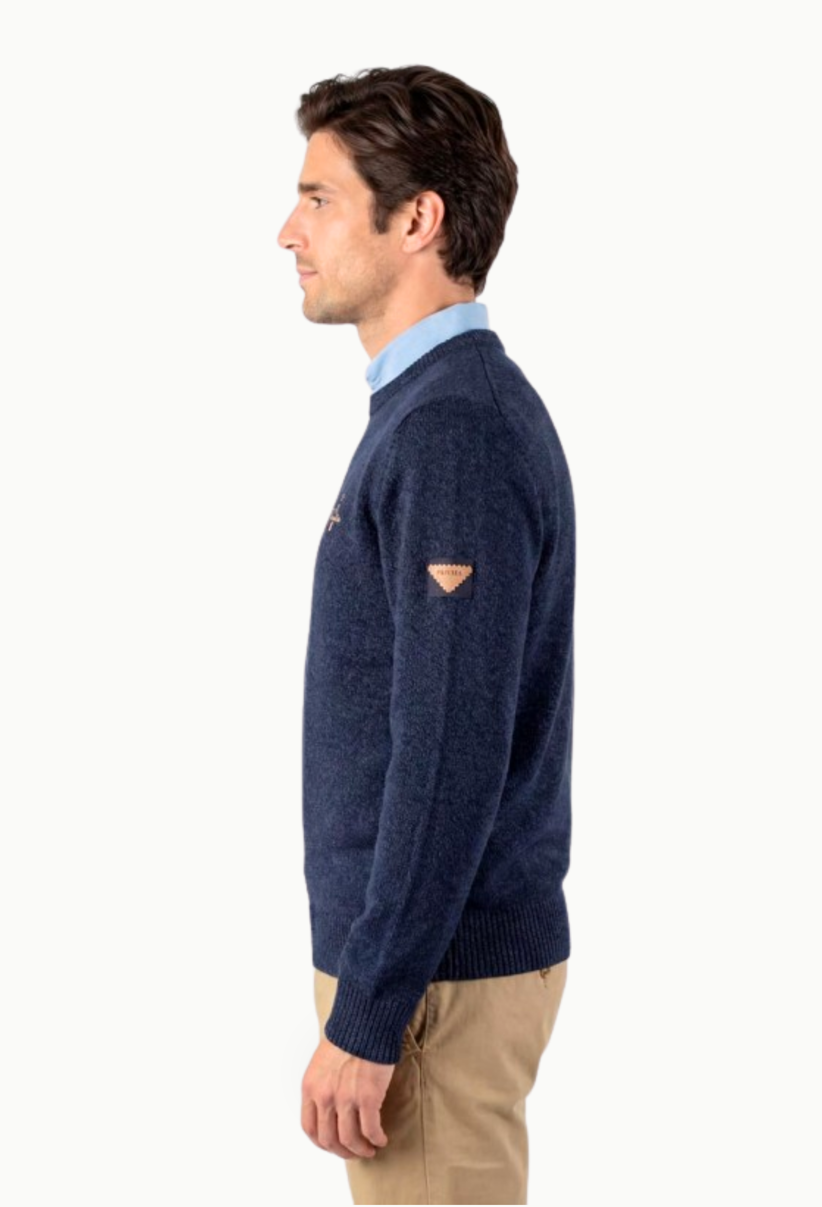 Jersey Privata cuello redondo jaspeado Azul marino - Imagen 3