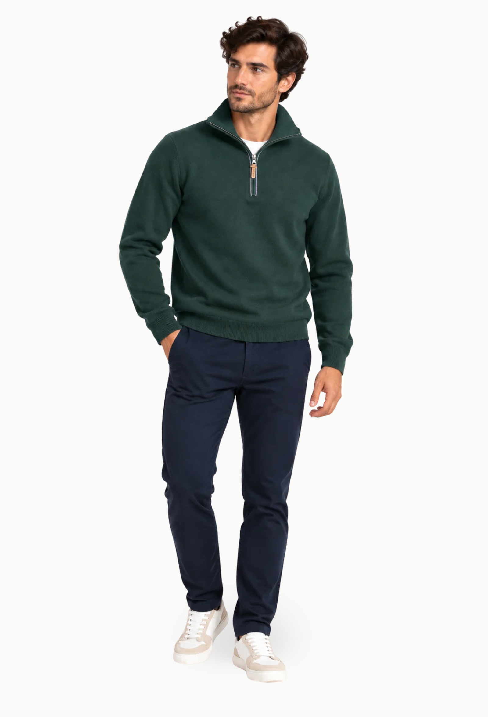 Jersey Rever Verde Oscuro con Cremallera Rever - Imagen 3