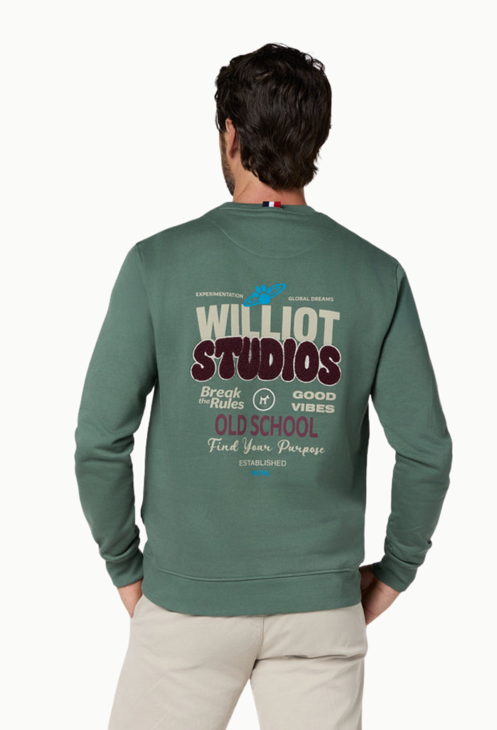 Sudadera cuello redondo Williot studios verde