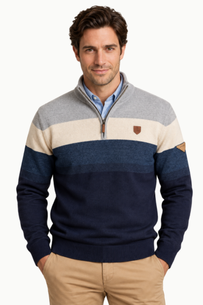 Jersey Privata cremallera color block tricolor