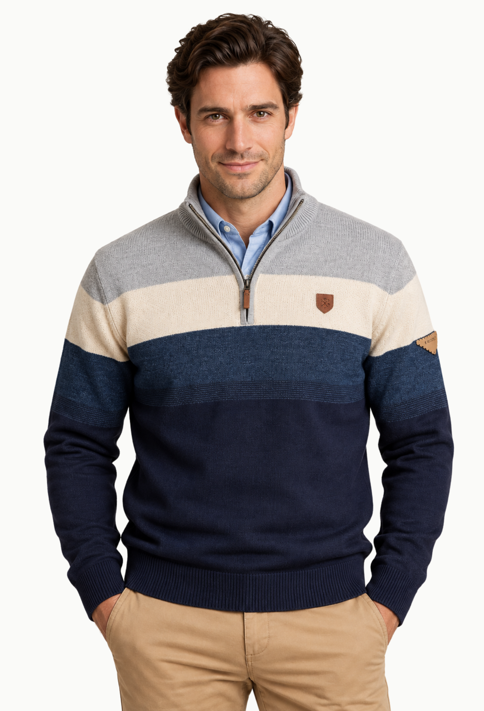 Jersey Privata cremallera color block tricolor