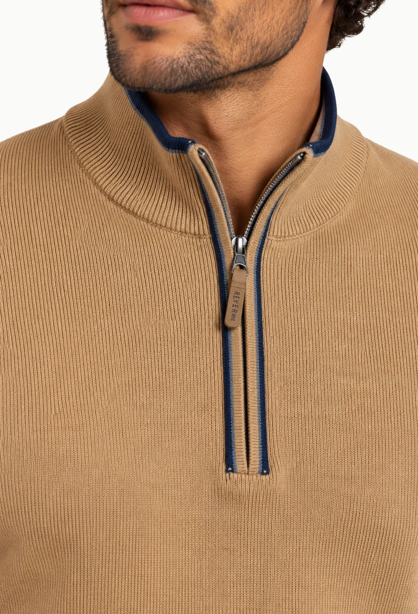 Jersey Rever Camel con Cremallera Hombre Rever - Imagen 3