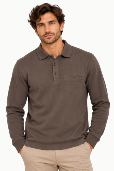 Polo Manga Larga Invierno Neptuno Roberto Bassi marrón