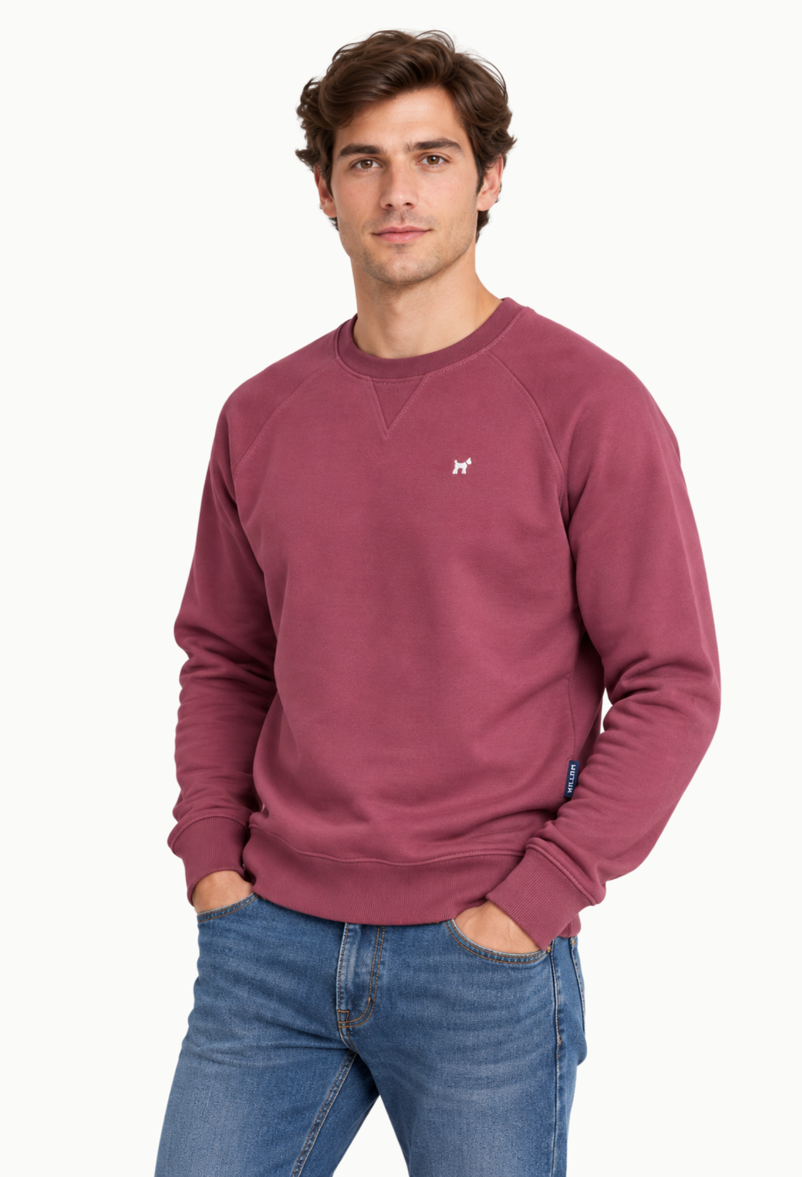 Sudadera cuello redondo Williot Banderín Burdeos - Imagen 2