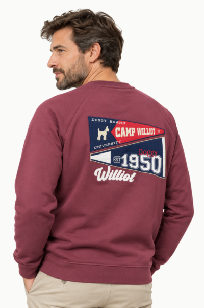 Sudadera cuello redondo Williot Banderín Burdeos