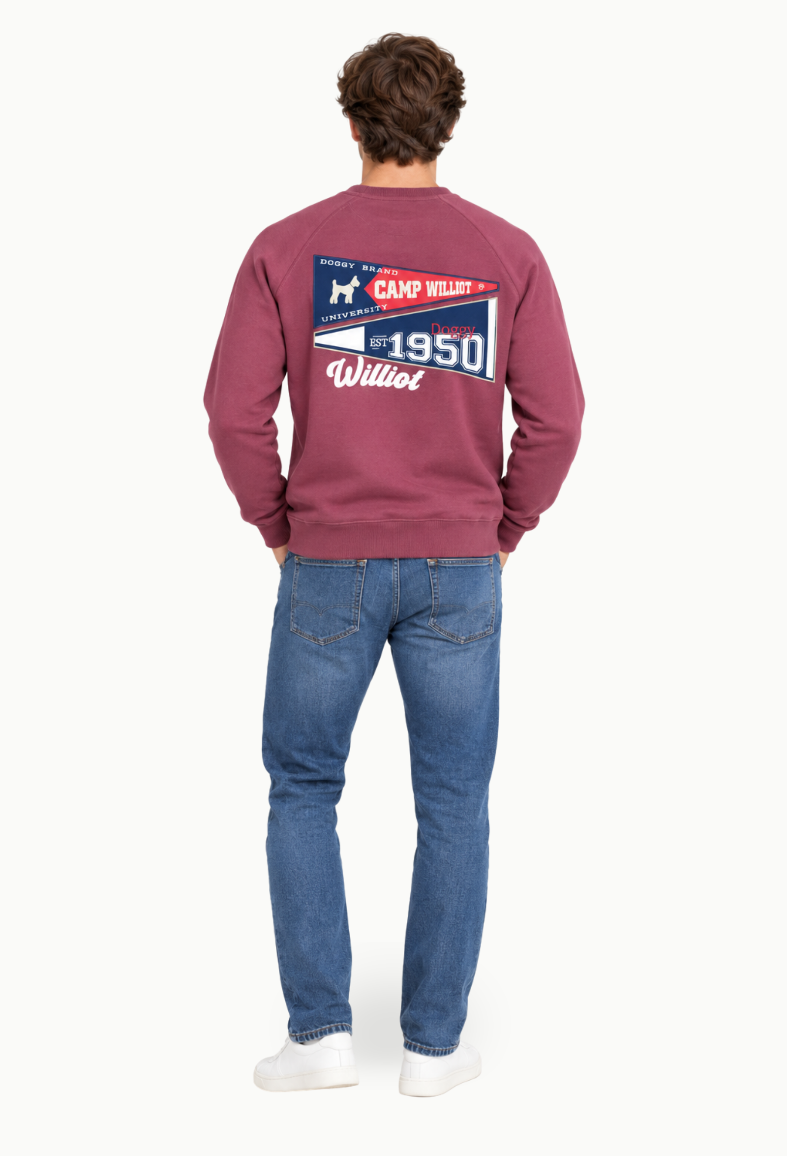 Sudadera cuello redondo Williot Banderín Burdeos - Imagen 3